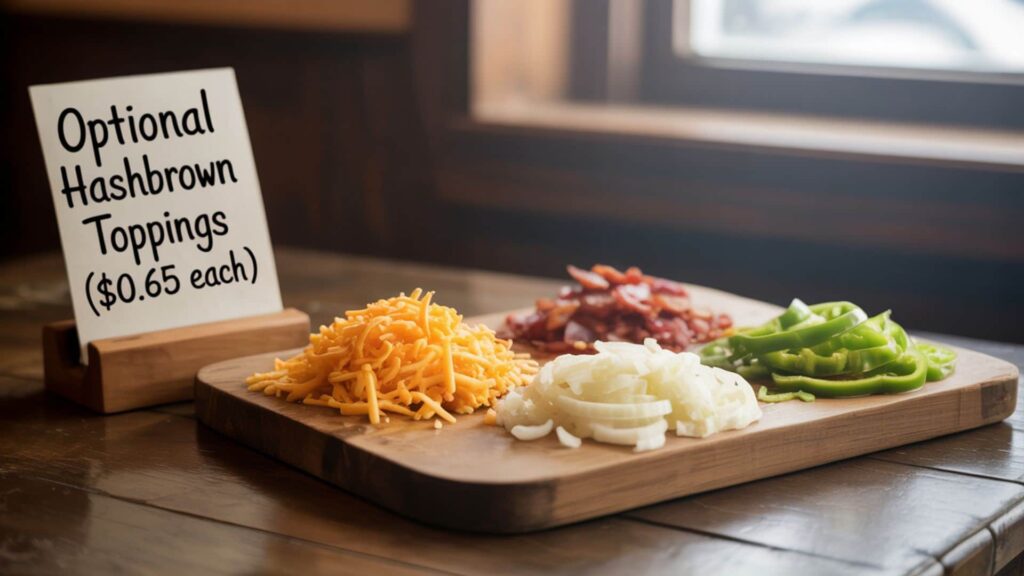 Optional Hashbrown Toppings ($0.65 each):